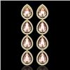 Image 1 : 10.4 ctw Morganite & Diamond Micro Pave Halo Earrings 10k Yellow Gold