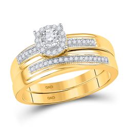 Diamond Bridal Wedding Engagement Ring Band Set 1/4 Cttw 10k Yellow Gold