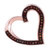 Image 1 : Round Red Color Enhanced Diamond Heart Pendant 1/10 Cttw 10kt Rose Gold