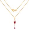 Image 2 : 0.99 ctw Ruby & Diamond Pendant 14K Yellow Gold - REF-35M4R