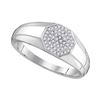 Image 1 : Mens Diamond Octagon Cluster Ring 1/6 Cttw 10kt White Gold