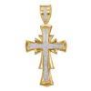 Image 1 : Mens Diamond Scalloped Cross Charm Pendant 3/4 Cttw 10kt Yellow Gold