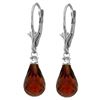 Image 1 : Genuine 4.6 ctw Garnet & Diamond Earrings 14KT White Gold - REF-30P2H