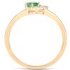 Image 2 : 0.23 ctw Zambian Emerald & Diamond Ring 14K Yellow Gold - REF-23M2F