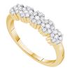 Image 1 : Diamond Flower Cluster Band Ring 1/2 Cttw 14kt Yellow Gold