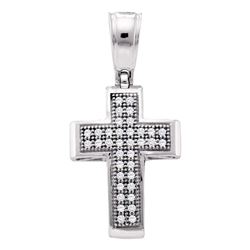 Diamond Small Cross Pendant 1/10 Cttw 10kt White Gold
