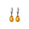 Image 1 : Genuine 10 ctw Citrine Earrings 14KT White Gold - REF-45T3A