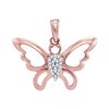 Image 1 : Diamond Butterfly Bug Pendant 1/20 Cttw 10kt Rose Gold