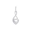 Image 1 : Diamond Nested Heart Pendant 1/6 Cttw 10kt White Gold