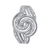 Image 1 : Diamond Concentric Swirl Pendant 1/20 Cttw 10kt White Gold