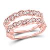 Image 1 : Diamond Milgrain Ring Guard Enhancer Wedding Band 1/3 Cttw 14kt Rose Gold