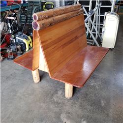 RUSTIC WOOD DOUBLE SIDED BENCH