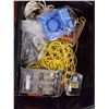 Image 2 : TOTE OF ROPE, TOOL BUCKET W/ CONTENTS, AND INSECT TRAPS