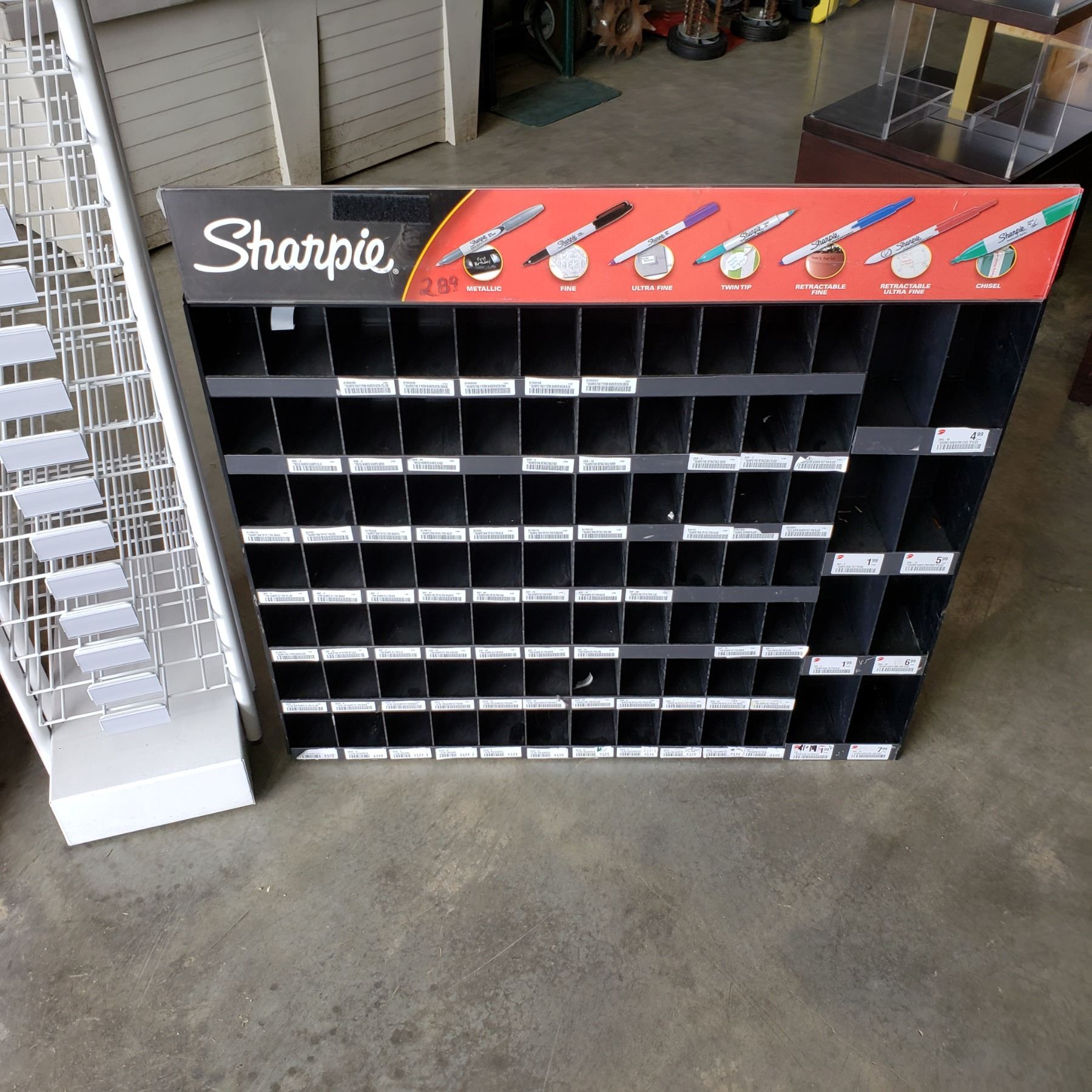 Sharpie Display 2 METAL DISPLAY RACKS AND PLEXIGLASS SHARPIE CUBICLE