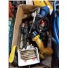 Image 2 : 2 TOTES, BIN AND BOX OF TOOLS, SHOP SUPPLIES, AND ELECTRONICS