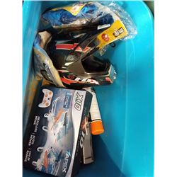 TOTE OF MOTORCYCLE HELMET AND ESTATE GOODS