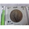 Image 2 : 3 USA HALF DOLLARS 1944 LIBERTY, 1954 FRANKLIN 1964 KENNEDY .900 SILVER