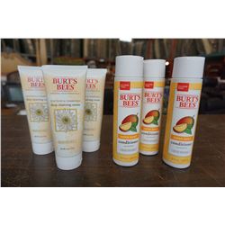 3 BRAND NEW BURTS BEES SUPER SHINEY CONDITIONER AND 3 BRAND NEW BURTS BEES DEEP CLEANSING CREAM - RE