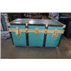 Image 2 : GREEN AND BLACK METAL STORAGE TRUNK