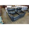 Image 8 : AS NEW BLACK LEATHER HOME ELEGACE POWER RECLINING LOVE SEAT W/ POWER HEADRESTS AND USB CHARGING - RE