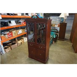 BAGDON AND GROSS GLASS DOOR MAHOGANY DISPLAY CABINET