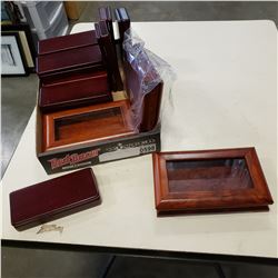 BOX OF SMALL DISPLAY CASES