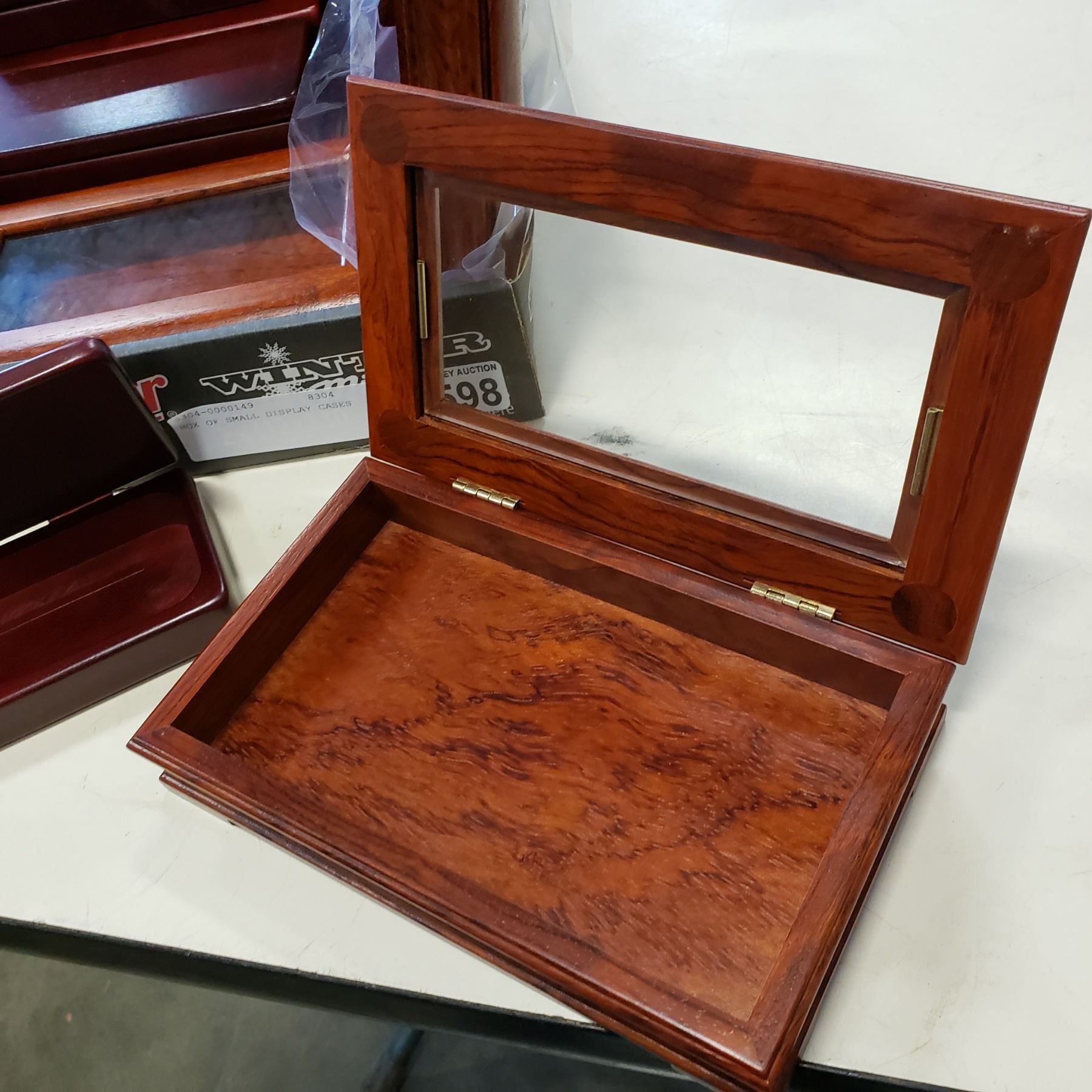 BOX OF SMALL DISPLAY CASES