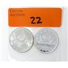 Image 1 : One 1963 & One 1965 Canadian 80%  Silver Dollar