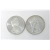 Image 2 : Two 1965 Canadian 80% Silver Dollar Coins