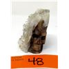 Image 1 : 6.7 Oz. Crystal with Hand Carved Skull Center