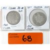Image 1 : 2 Vintage Canadian Sterling Silver 50¢ Coins