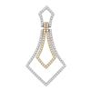 Image 1 : 14kt Two-tone Gold Round Diamond 2-tone Pendant 3/8 Cttw