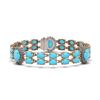 Image 1 : 24.67 ctw Turquoise & Diamond Bracelet 14K Rose Gold