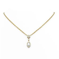 1.61 ctw Marquise Diamond Necklace 18K Yellow Gold