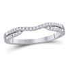 Image 1 : 14kt White Gold Round Diamond Contour Wrap Ring Guard Enhancer 1/6 Cttw