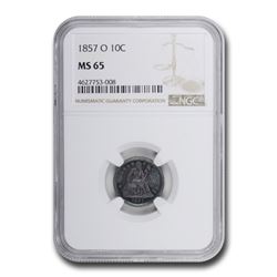 1857-O Liberty Seated Dime MS-65 NGC