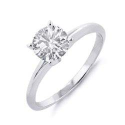 1.0 ctw Certified VS/SI Diamond Solitaire Ring 18k White Gold