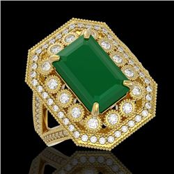 7.11 ctw Certified Emerald & Diamond Victorian Ring 14K Yellow Gold