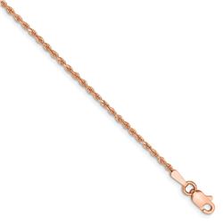 14k Rose Gold 1.5 mm Diamond Cut Rope Chain - 8 in.