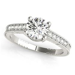 0.7 ctw Certified VS/SI Diamond Antique Ring 18k White Gold