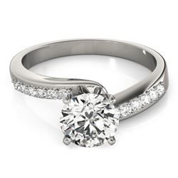 0.91 ctw Certified VS/SI Diamond Bypass Ring 14k White Gold