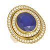 Image 3 : 8.16 ctw Sapphire & Diamond Ring 18K Yellow Gold
