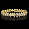 Image 2 : 10.36 ctw Pear Cut Diamond Micro Pave Bracelet 18K Yellow Gold