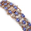 Image 3 : 14.8 ctw Tanzanite & Diamond Row Bracelet 10K Rose Gold