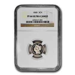 1868 Three Cent Nickel PF-66 UCAM NGC