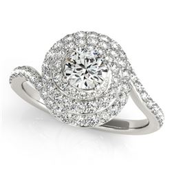 1.86 ctw Certified VS/SI Diamond Solitaire Halo Ring 14k White Gold