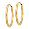 Image 2 : 14k 1.5 mm Satin Diamond-cut Endless Hoop Earrings