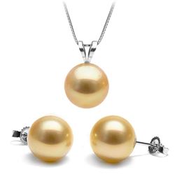 Golden South Sea Classic Pendant and Classic Stud Earring Set