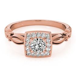 0.55 ctw Certified VS/SI Diamond Halo Ring 18k Rose Gold