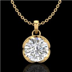 1.13 ctw VS/SI Diamond Solitaire Art Deco Necklace 18k Yellow Gold